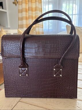 Faux Crocodile File Folder Tote